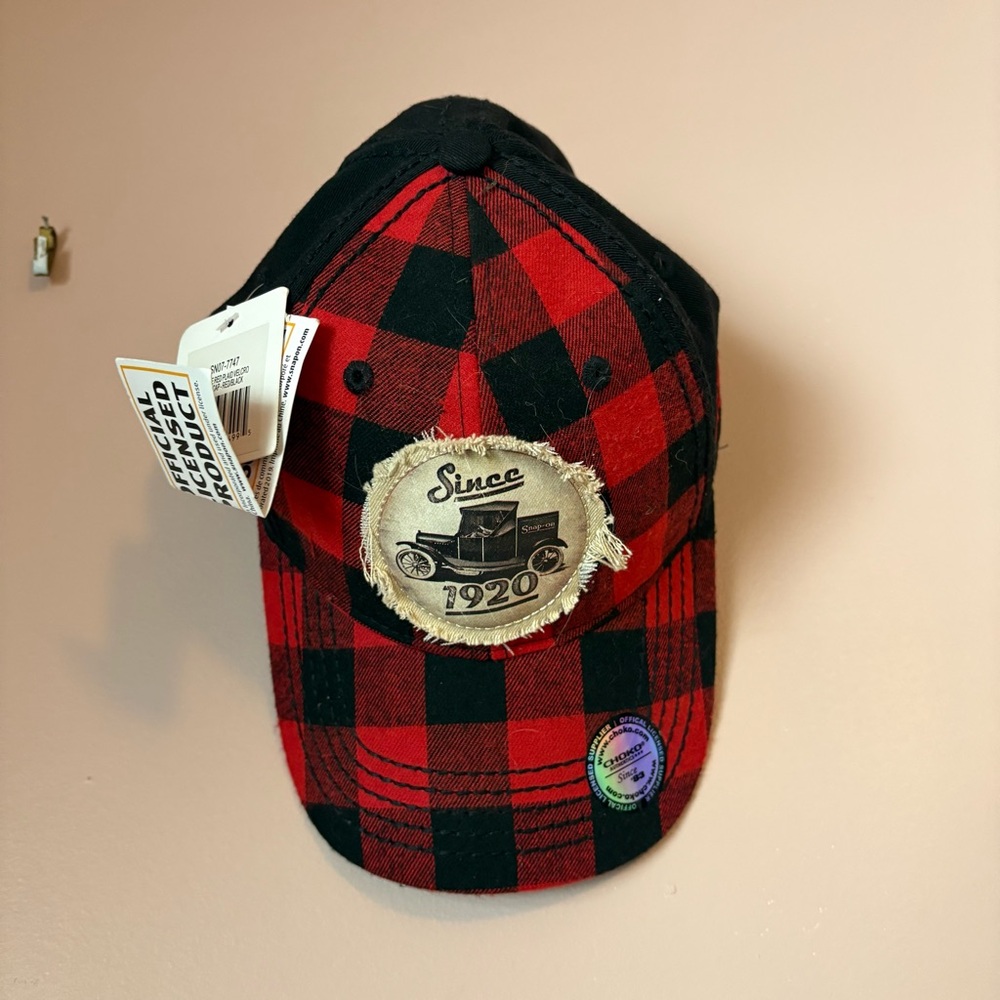 💚Snap-on/Choko NWT Vintage Style Red Plaid Cap